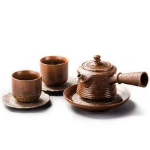 Керамика чайный набор кунг-фу 1 Чай горшок с 3 Чай чашки и Чай лоток китайский изысканный дизайн для Чай услуг или подарок Чай посуда B003