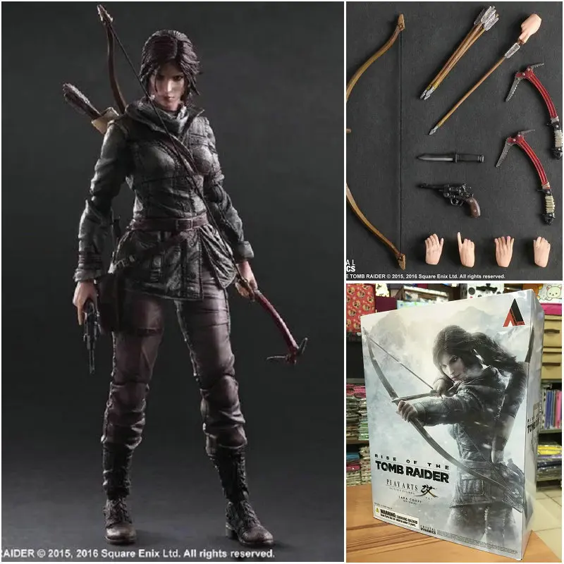 

MODEL FANS 27cm The Tomb Raider Action Figure Lara Croft Play Arts Kai Toys PVC Anime Movie Toys Rise of The Tomb Raider