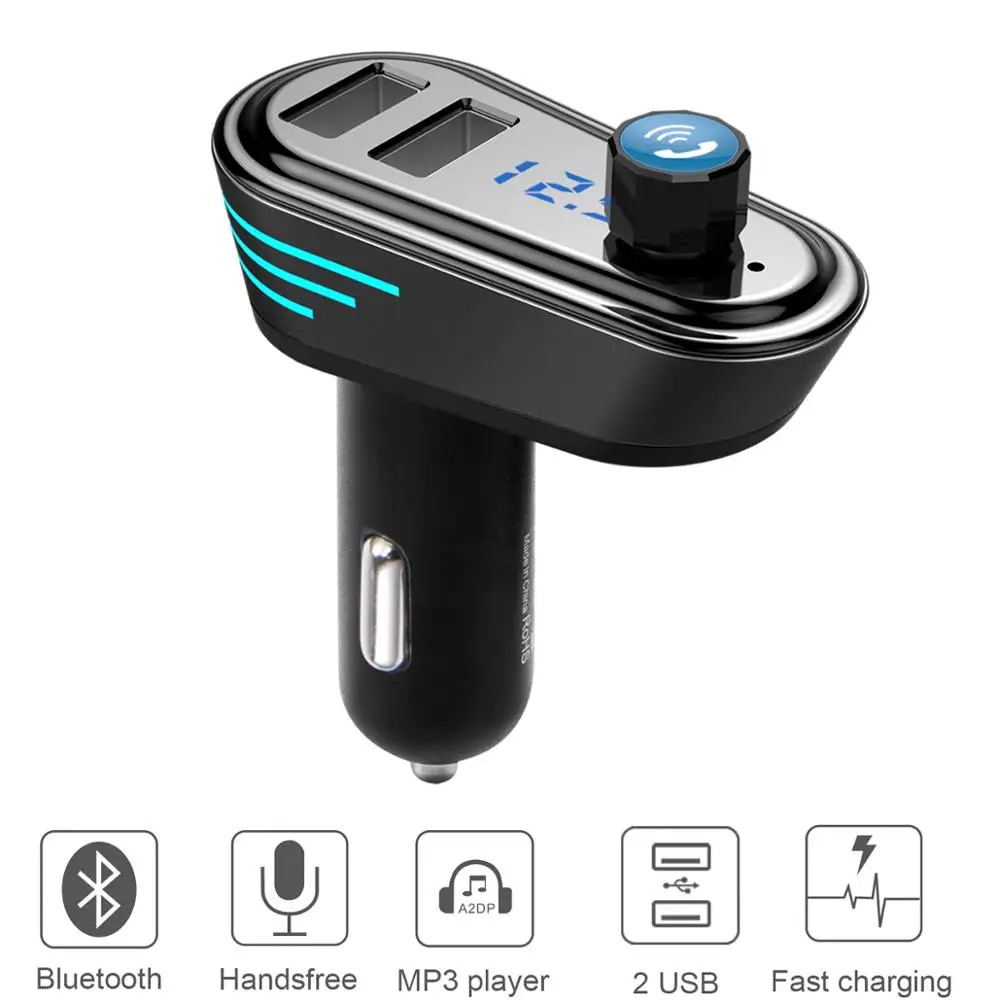 Автомобильный FM трансмиттер с Bluetooth и USB зарядным устройством 5 В 2 1