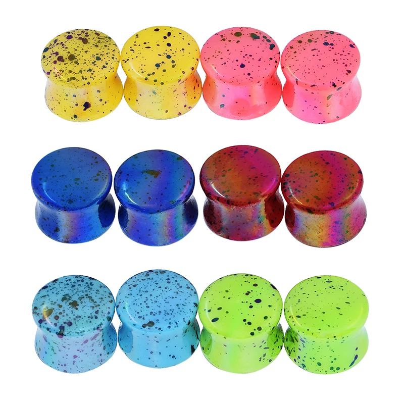 1 Pair Ear Expander Piercings 4 20MM Acrylic Double Flared Saddle Ear