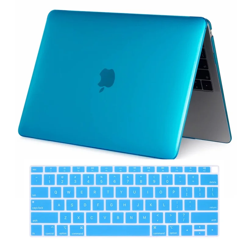 Сумка для ноутбука чехол s для Apple MacBook Air Pro retina 11 12 13 15 чехол для нового Mac book Air 13,3 Pro 13,3 15,4 дюймов+ чехол для клавиатуры - Цвет: Crystal skyblue