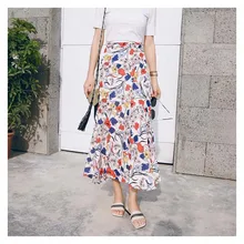 Винтаж длинная юбка Для женщин Boho meimaid шифон Longa летние платья Тюль Повседневное богемный цветок юбки женские Костюмы