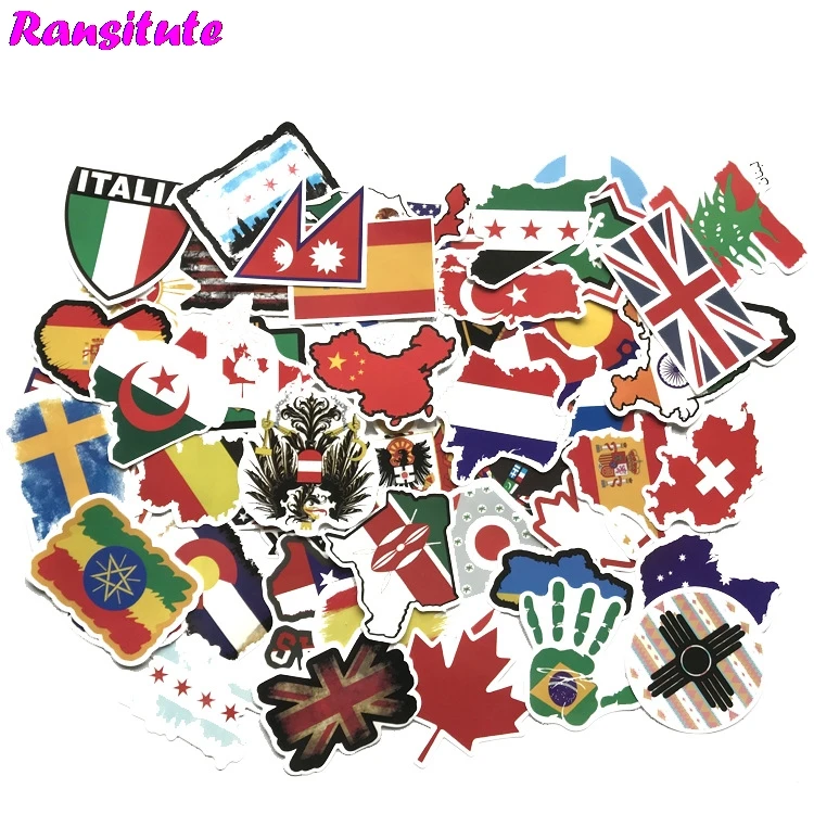 

52Pcs/set Map Graffiti Sticker Laptop Skateboard Baggage JDM Doodle Applique Cool Waterproof Sticker R408