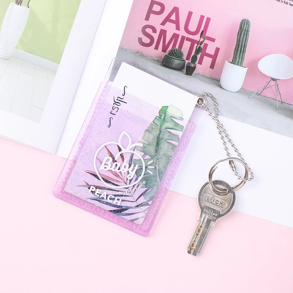 

1pc Women PVC Card Holder Korean Solid Cute ID Card Case Mini Bus Credit Bank Card Holder Bus Card Set Card Accessories