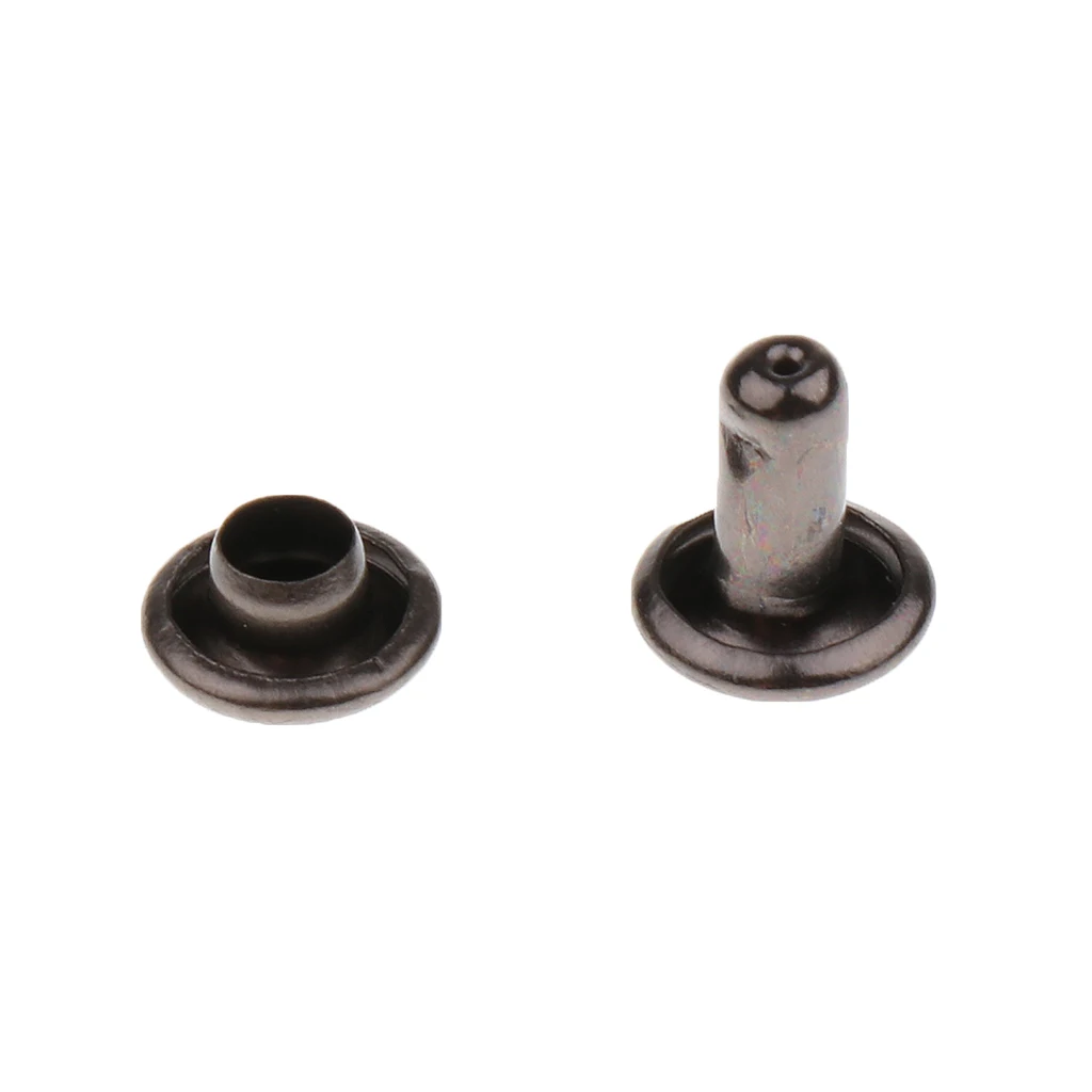 100 Sets Leather Rivets Double Cap Rivets for Leather Craft Repairing Decoration
