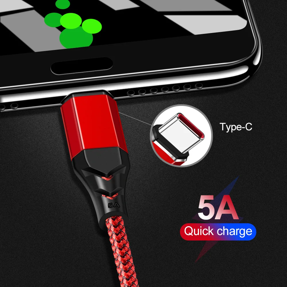 Олаф quick charge 3,0 5A USB type c кабель для huawei p20 p10 p9 mate 20 Pro 2A Быстрая зарядка кабель для передачи данных для samsung s9 s8 oneplus