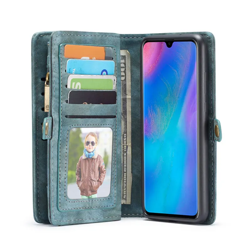 Caseme кожаный чехол для huawei P30 Чехол Съемный 2 в 1 молния кошелек для кредитных карт чехол для huawei P30 Pro P30 Coque сумка