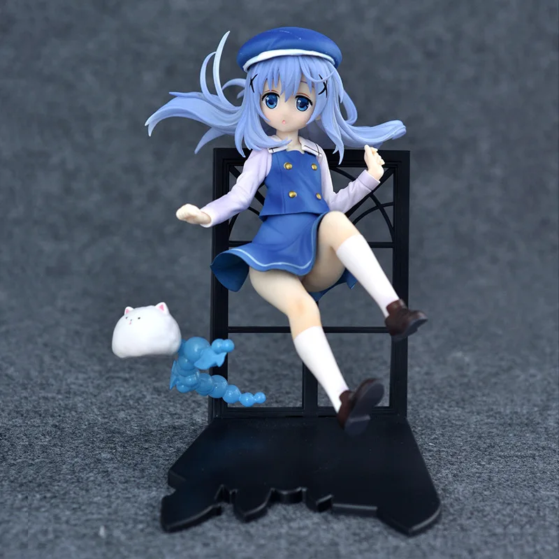 Аниме Gochuumon Wa Usagi Desu Ka ПВХ фигурка модель игрушки Kawaii кролик девушка куклы Brinquedos