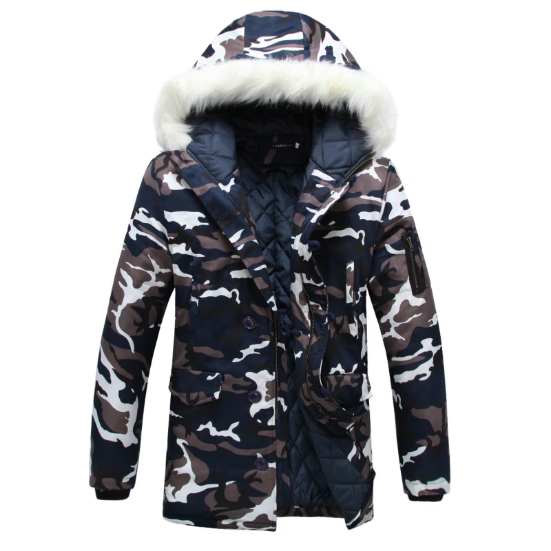 2017 мужские зимние куртки и пальто мужские камуфляжные Slim Fit Hood толстые теплые куртки мужские парки Fit Snow Cold men s Lovers Coat M-5XL
