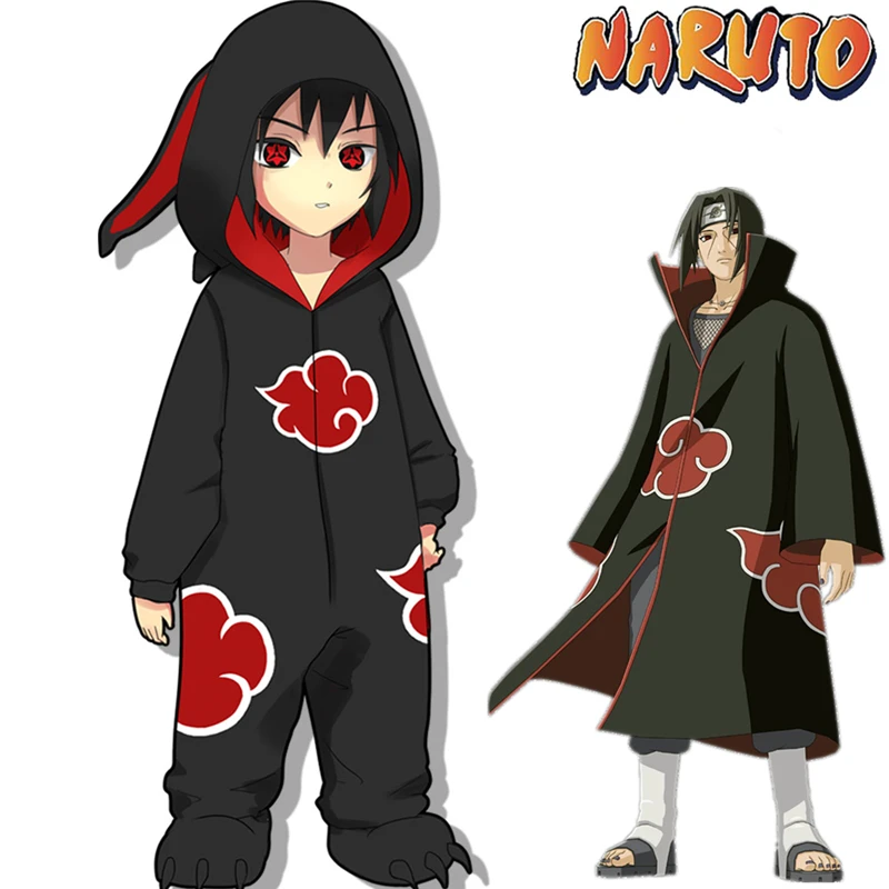 

Limited Editio Naruto Akatsuki Uchiha Itachi Cosplay Costumes Women Man Pajamas Bathrobe Adult Kids Warm Thicken Jumpsuits Suits
