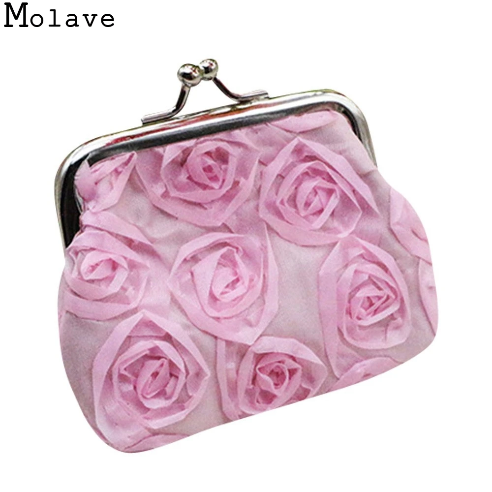 New Fashion Girls Rose Flower Coins Change Purse Clutch Zipper Zero