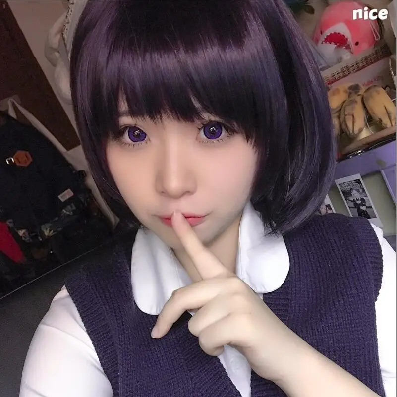 Scum's Wish Kuzu no Honkai косплей парик Yasuraoka Hanabi короткие прямые фиолетовые волосы для лица