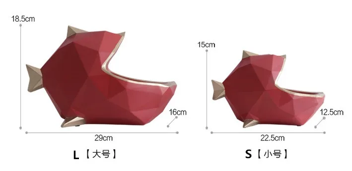 Geometric Stereoscopic Fish Receiving Box  Dried Fruit Receiving  Desktop Receiving Box Shoe Cabinet Door Hall  Gate Key Receiving Decorative Ornaments (1)