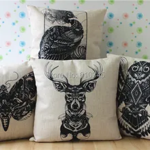 Креативная тотемная подушка ручной работы Домашний декор подушка из льняного полотна Подушка диванная Подушка декоративная подушка