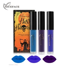 3 шт nieface Хэллоуин жидкий набор из помад долговечная матовая помада Макияж Водонепроницаемый бархат телесный сексуальный блеск для губ, косметика