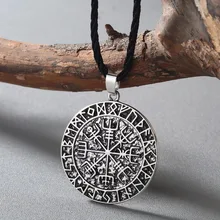 CHENGXUN Guidepost brújula collar talismán vikingo Elder Futhark colgante Valknut amuleto pagano Vegvisir escandinavo nórdico regalo