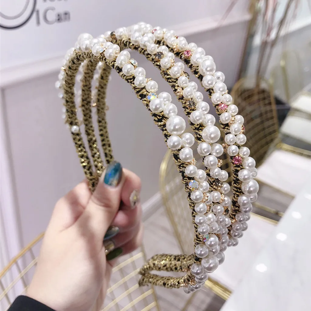 

Hair Accessories Women's Crystal Headband Fabric Hairband Head Wrap Hair Band Accessories Hairband Moda Mujer 2019 #CE25