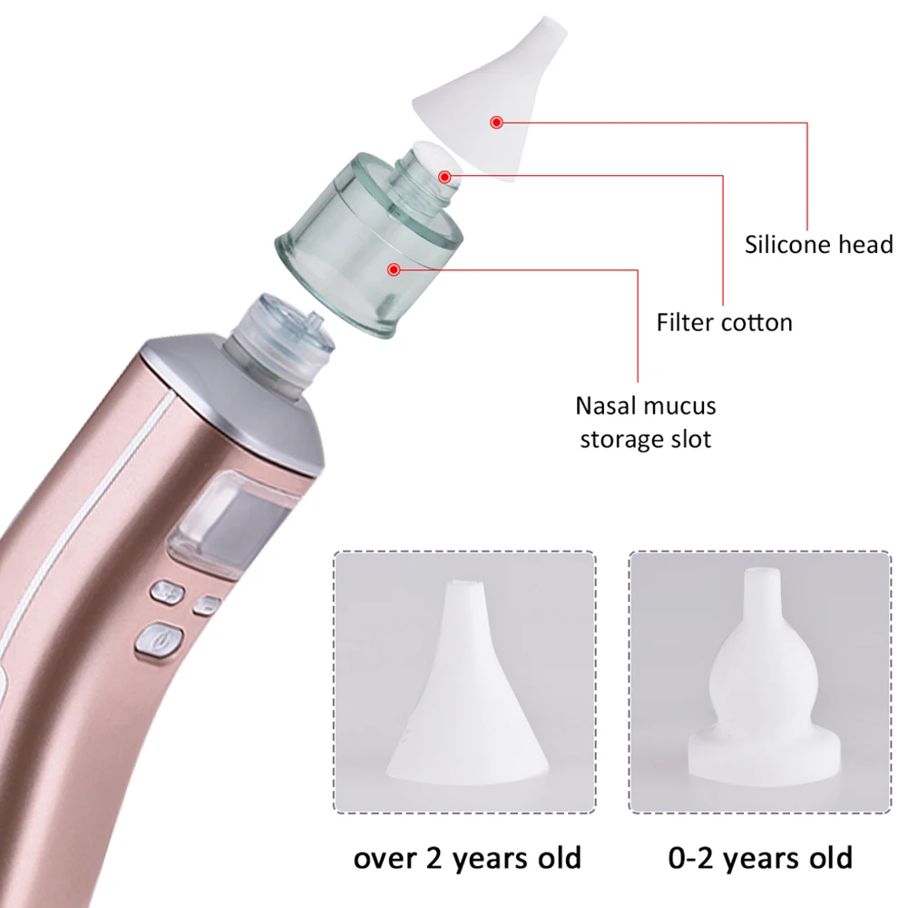 Электрический носовой аспиратор для малышей, регулируемый ручной очиститель носа, перезаряжаемый, для новорожденных, для носа, устройство для всасывания носа