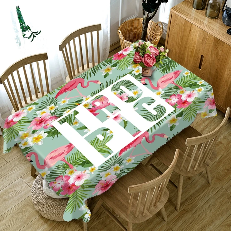 flamingo tablecloth personalized tea cloth Nordic style Mediterranean draped digital printing | Дом и сад