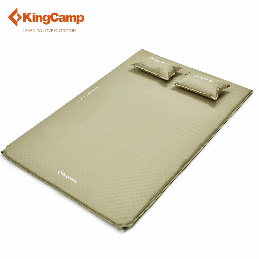 KingCamp مزدوجة التخييم حصيرة الراحة فراش تضخيم الذات صامد للرطوبة 2 شخص التخييم حصيرة مع الوسائد نفخ فراش
