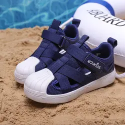 2019 детские сандалии; летние пляжные сандалии для мальчиков; сандалии для младенцев с закрытым носком; модная дизайнерская обувь для