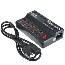 Высокое качество США ЕС 10 Порты usb 5V 12A дорожная Смарт Зарядное устройство адаптер для iPhone 7 7plus samsung Galaxy s7 edge huawei P9 P9 lite
