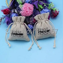 100 шт/партия джутовых/льняных подарочных мешков на шнурке для косметики/колец/книг упаковки, размер быть настроен, различные цвета