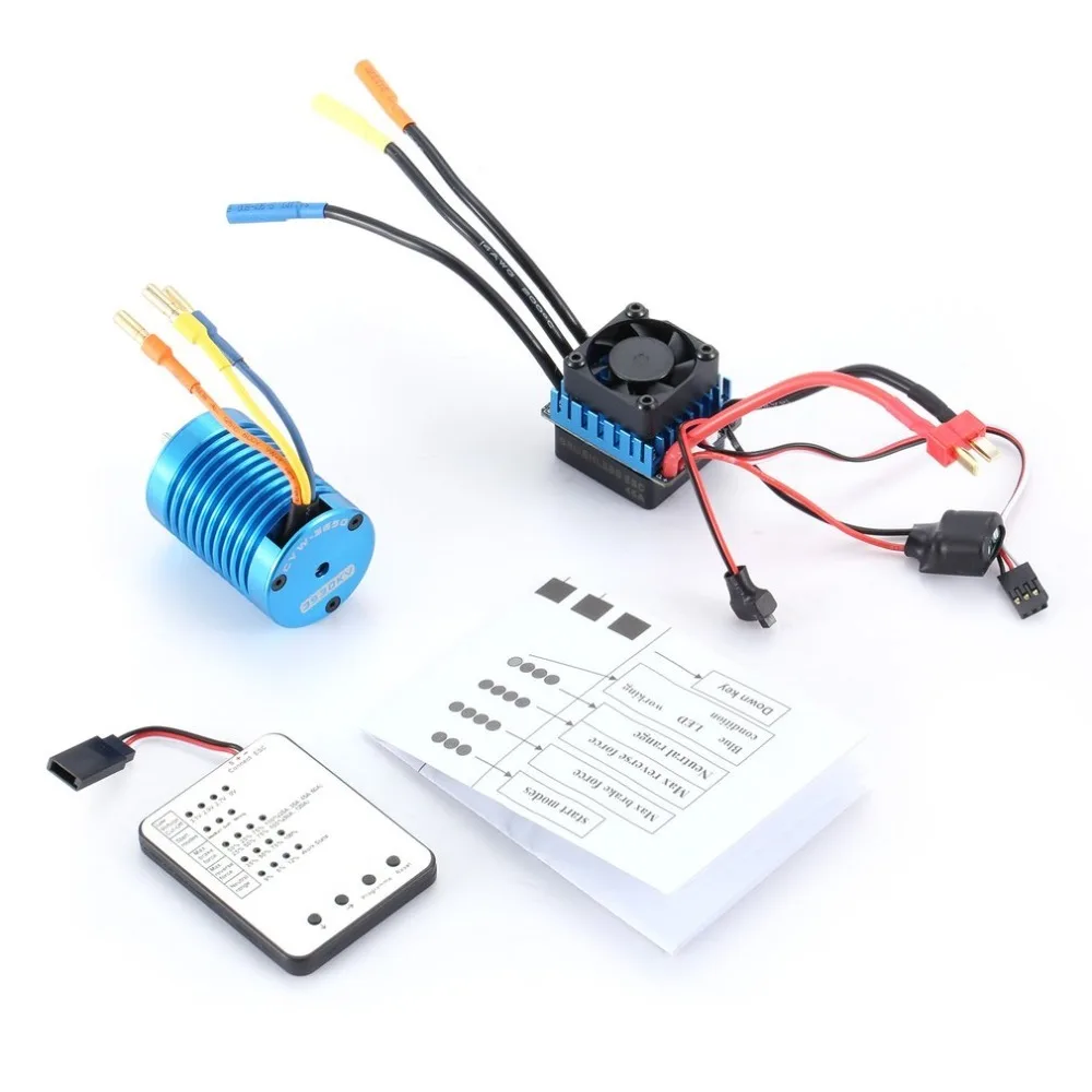

OCDAY F540 3930KV 4 poles Sensorless Brushless Motors 45A ESC with LED Programming Card Combo Set for 1/10 RC Car Truck Motors