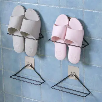 

2pcs Wall Mounted Shoe Rack Peel and Stick Organizer Damage Free Installation for Bathroom Shower Room