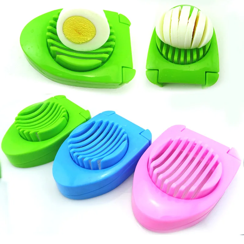 

New Muti-Function Plastic and Stainless Steel Kitchen Boiled Egg Slicer Sectioner Cutter Dropshipping Cut Eggs Hot Sale