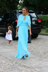 Платья жениха для матери невесты на свадьбу 2019, кружевное платье с длинными рукавами и v-образным вырезом, королевское синее атласное