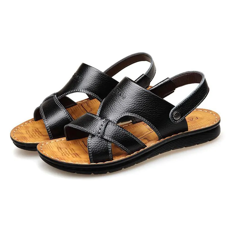 Tangnest NEW 2018 Men's Gladiator Sandals Classic Split Leather Slip-on Sandals Men Casual Beach Slippers Men Summer Shoes Tangnest NEW 2018 Men's Gladiator Sandals Classic Split Leather Slip-on Sandals Men Casual Beach Slippers Men Summer Shoes