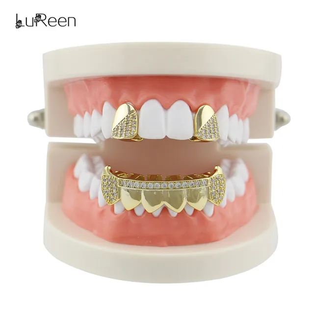 Buy LuReen 3pc DIY Gold Tooth Grills Rhinestone Hiphop