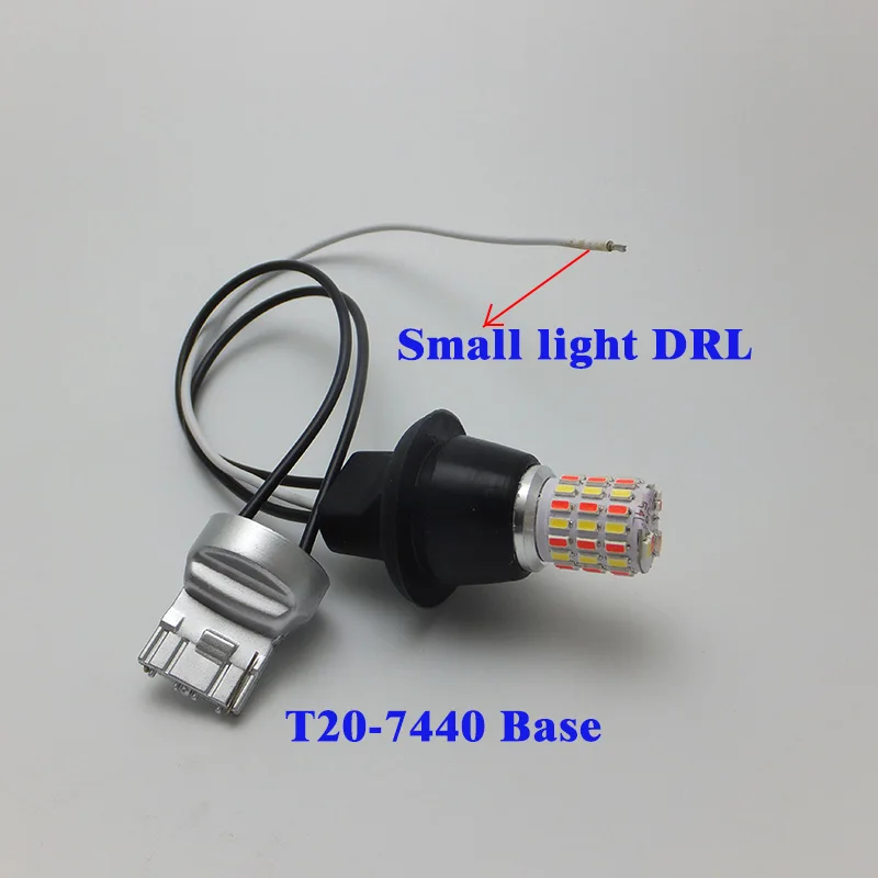 AMYWNTER T20 7440 12V T10 DRL W5W светодиодный светильник с двумя Цвет горки сигнальные лампы
