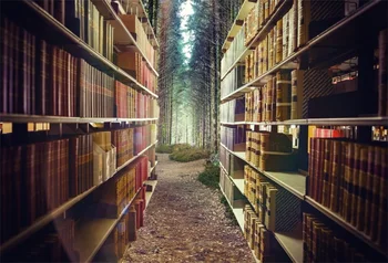 

Laeacco Forest Trees Book Shelf Scene Photography Backgrounds Customized Photographic Backdrops For Photo Studio