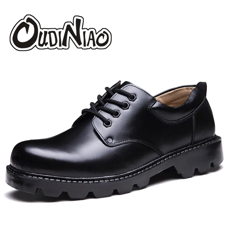 Zapatos para hombre Zapatos Tallas grandes casuales británico genuino de la vaca zapatos de cuero de los hombres calzado oficial del ejército clásico zapatos de los hombres de piel de invierno negro - 1