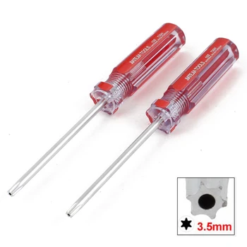 

2 Pcs Red Clear Antislip Handle 3.5mm Magnet Tip T20H Torx Screwdrivers tools