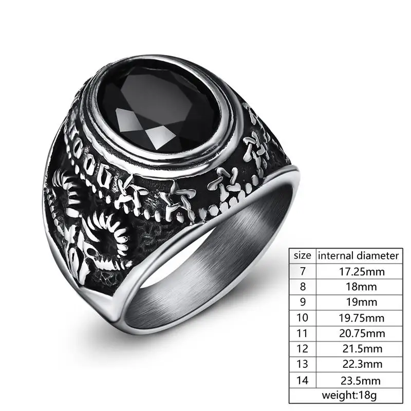 OBSEDE, Винтажное кольцо с черным большим камнем для мужчин и женщин, кольца из нержавеющей стали, новые модные ювелирные украшения, свадебные аксессуары, вечерние кольца в стиле панк, подарки