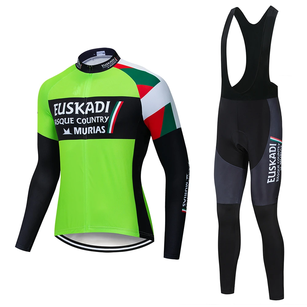 

EUSKADI 2019 Pro Cycling Jersey Set Long Sleeve Mountain Bike Clothes Wear Maillot Ropa Ciclismo Racing Bicycle Cycling Clothing