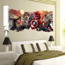 Мстители мультфильм супер герой Наклейка на стену подарок фильм Персонаж наклейки для детской комнаты украшение дома Фреска художественный плакат