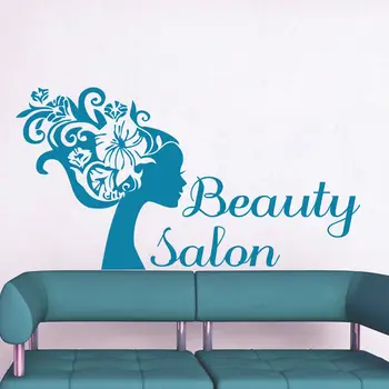 

Decals Plane Wall Sticker Haircut Vinyl Beauty Salon Decal Hair Fashion Girl Woman Pattern Single-piece Package LXS Modern