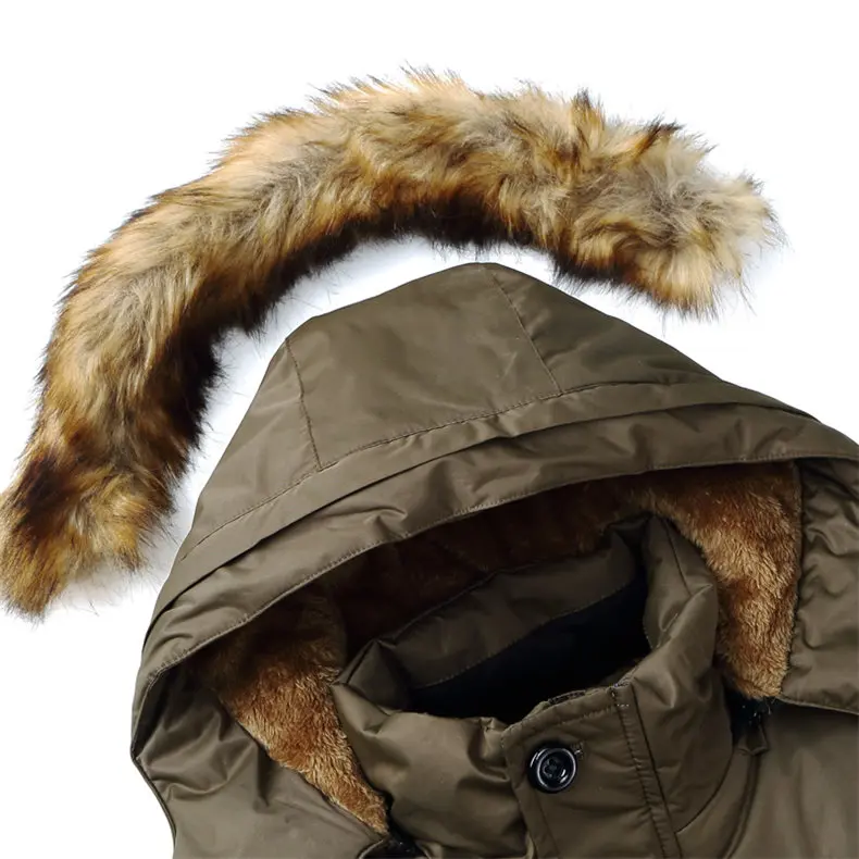 MuLS Winter Warm Fleece Men Jackets Wind Resistant Autumn Thick Fur Trim Hooded Jacket Coats Mens Cotton Padded 2019 New -20 'C 05