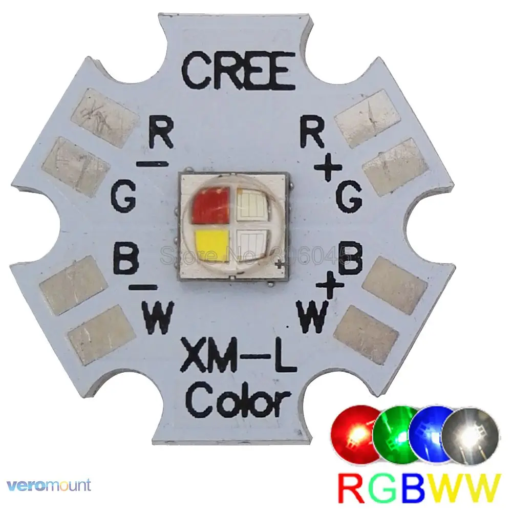 5 шт./лот! Cree XLamp XM-L XML RGBW RGB белый или светильник с новой уникальной технологией рассеивания света cо теплый белый Цвет 12 Вт высокой мощности Мощность светодиодный излучатель 4-чип 20 мм звезды печатной платы - Испускаемый цвет: RGB Warm White