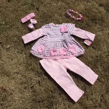 Новинка комплекты одежды для маленьких девочек младенческой комплект для девочек Детские комплект для девочек s детские изысканные наряды комплект одежды для маленькой девочки с колье