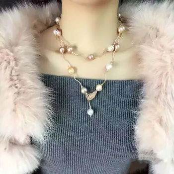 

Gorgeous Natural Barque Freshwater Pearls Elegant Necklace