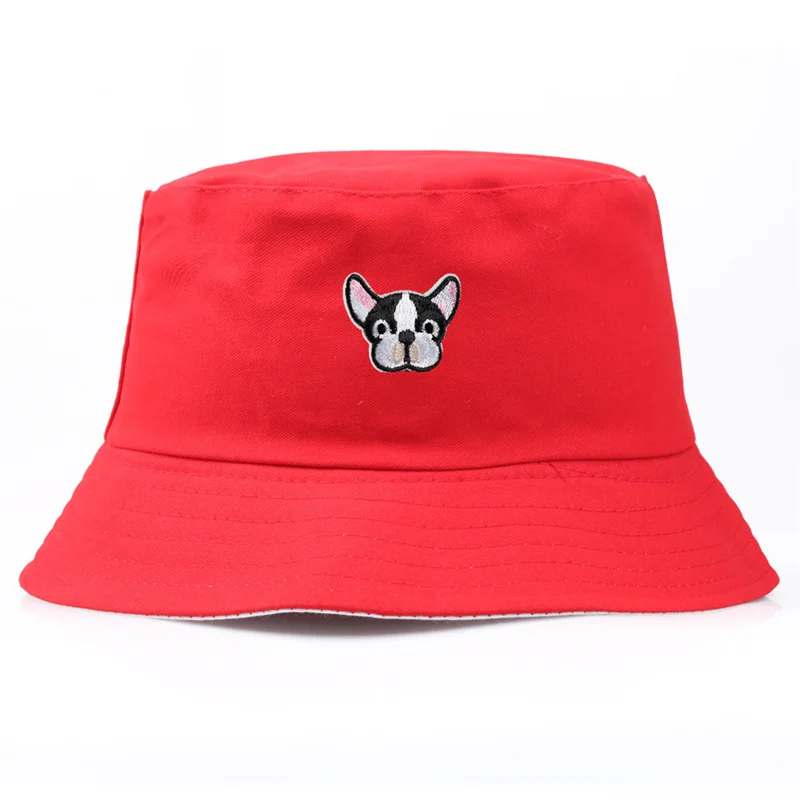 

Cartoon Dog Embroidery Unisex Bucket Cap Lightproof Sunscreen Traveling Easy to Carry Fisherman's Hat Soft Eaves Beach Hat F10