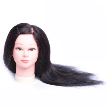 

Professional Beauty Doll Head 20inch Long Hair Mannequin Head Makeup Model Cosmetology Head with 80% Human Hair