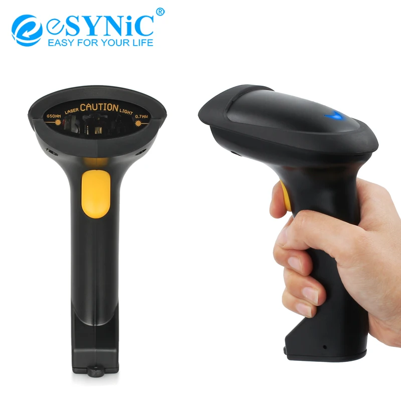 ESYNiC беспроводной + USB 2 0 проводной в 1 сканер штрих кода для компьютера POS ноутбук