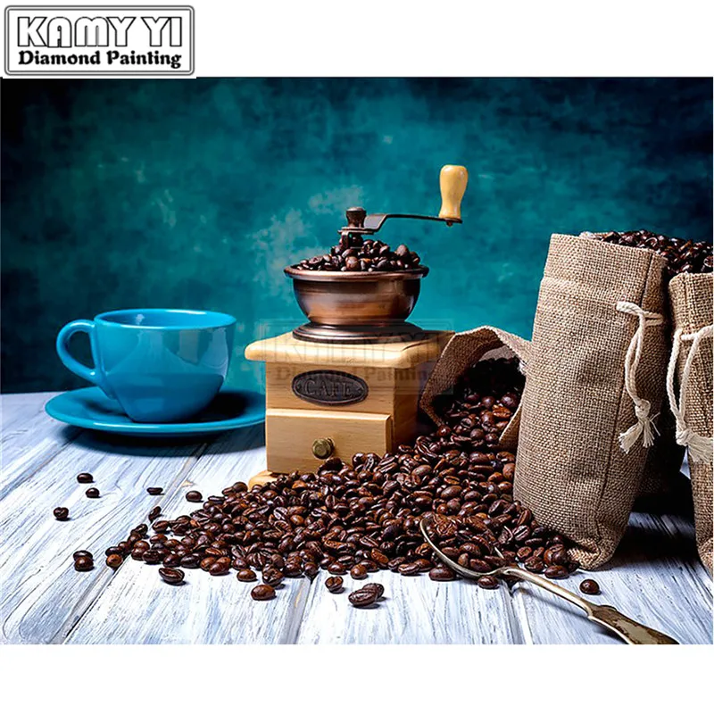Coffee Diamond Painting Cross Stitch Needle Craft Gift Embroidery Mosaic Kits Picture of Rhinestone Wall Decor LK1 | Дом и сад