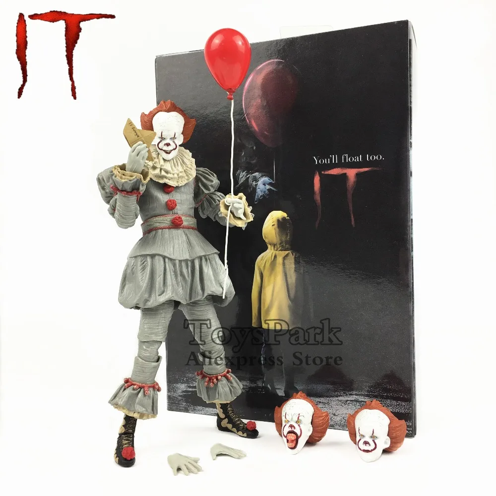 

KO's 2018 NECA 7" Scale IT Ultimate Pennywise 2017 Movie Action Figure Reel Toys Series Red Balloon Doll Model Toy China Version